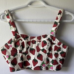 Strawberry Print Crop Top